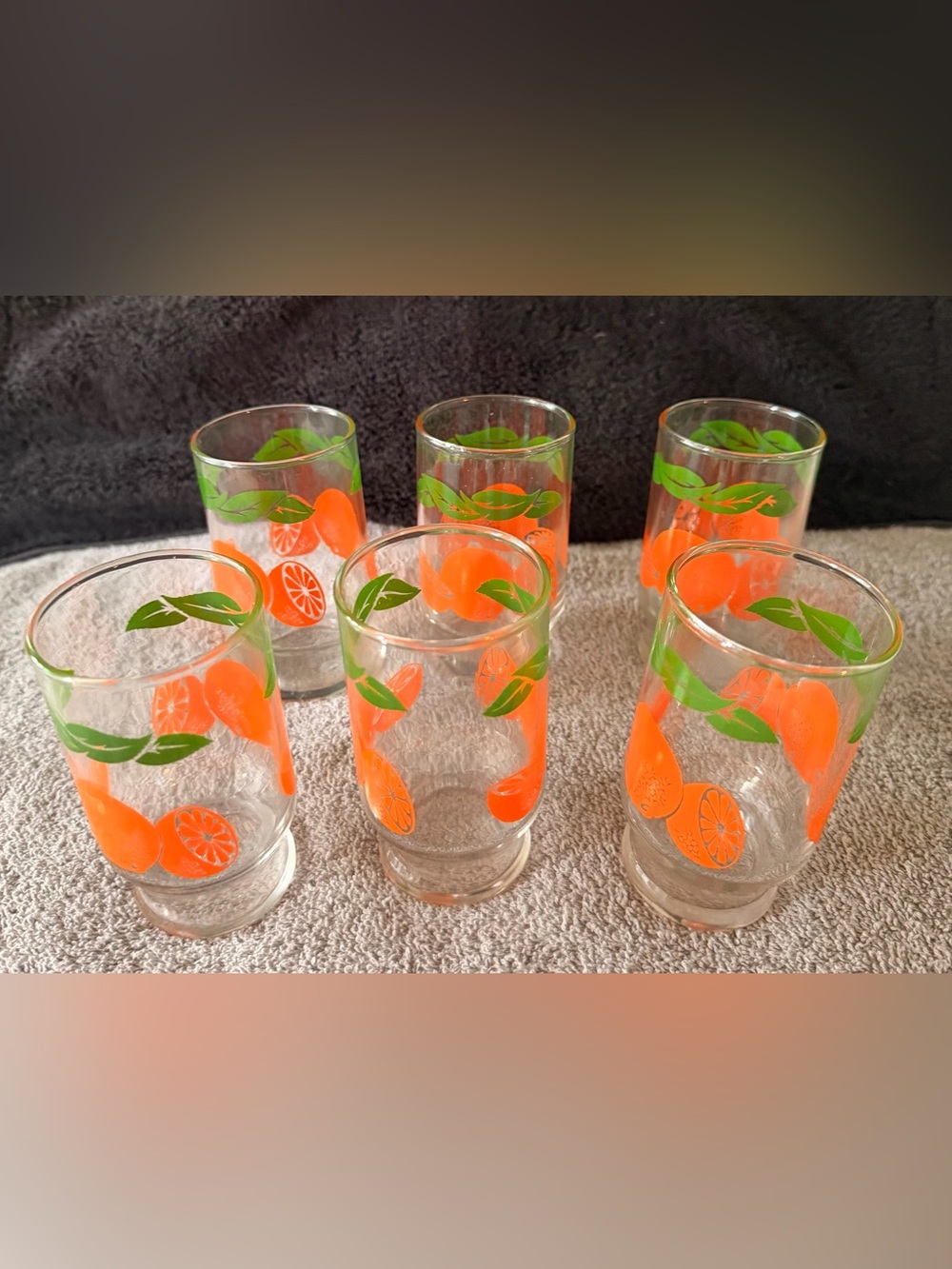 Set of 6 Orange Citrus Glasses